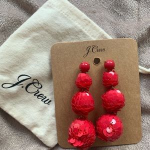 (JCREW) Coral Dangle Ball earrings